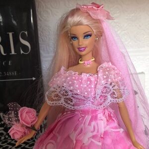 Pink Bridal Barbie Doll with Accessories